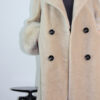 BUVAIA Beżowy płaszcz wełniany Teddy Coat z futrem