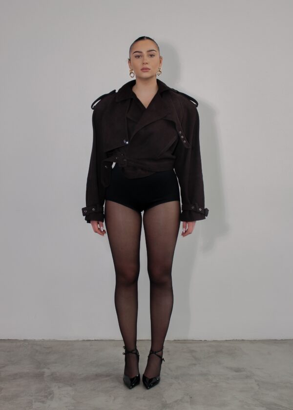 BUVAIA zamszowa skórzana ramoneska modulo