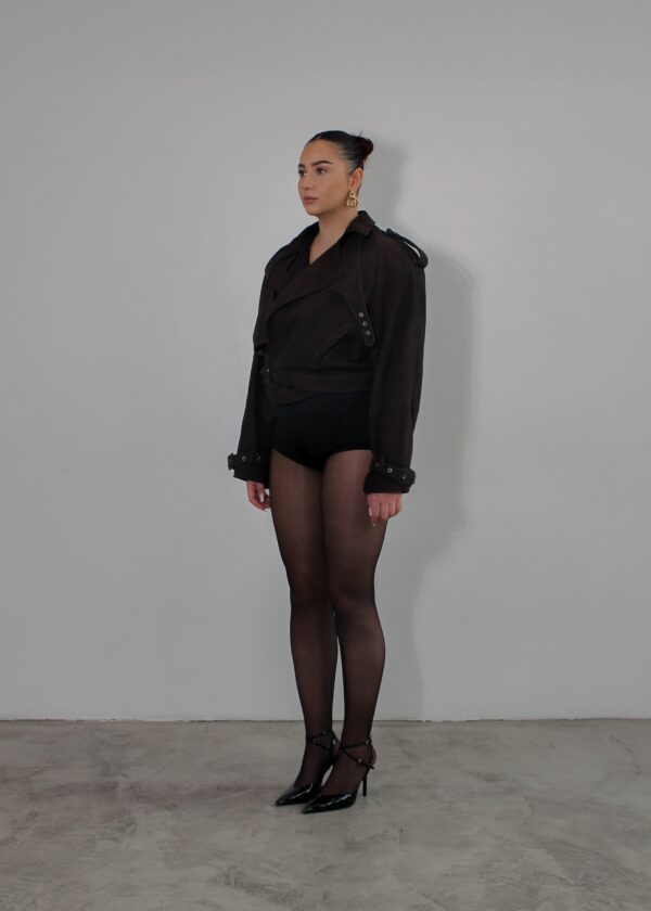 BUVAIA zamszowa skórzana ramoneska modulo