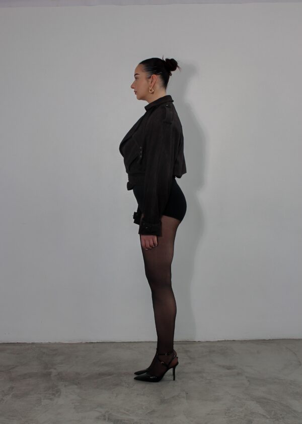 BUVAIA zamszowa skórzana ramoneska modulo