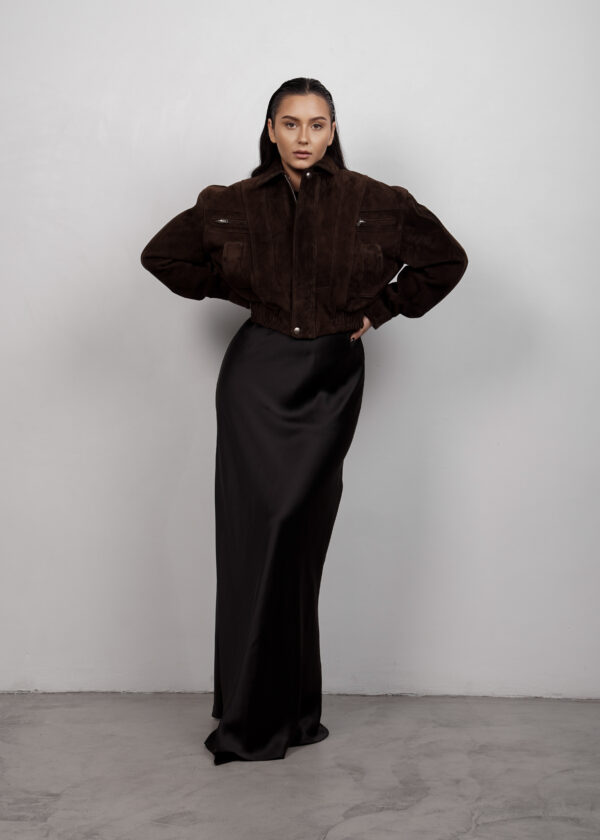 Kurtka skórzana zamszowa bomber BUVAIA