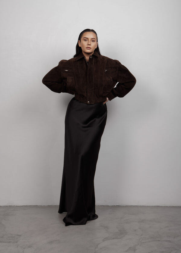 Kurtka skórzana zamszowa bomber BUVAIA