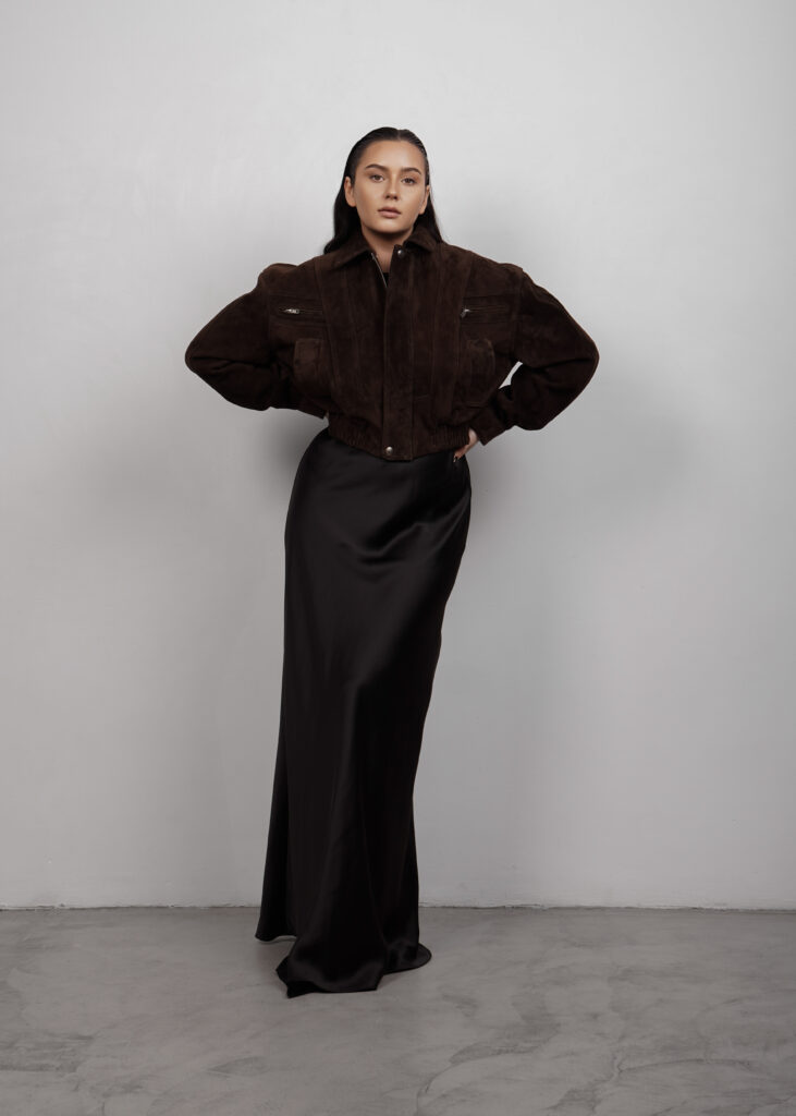 Kurtka skórzana zamszowa bomber BUVAIA