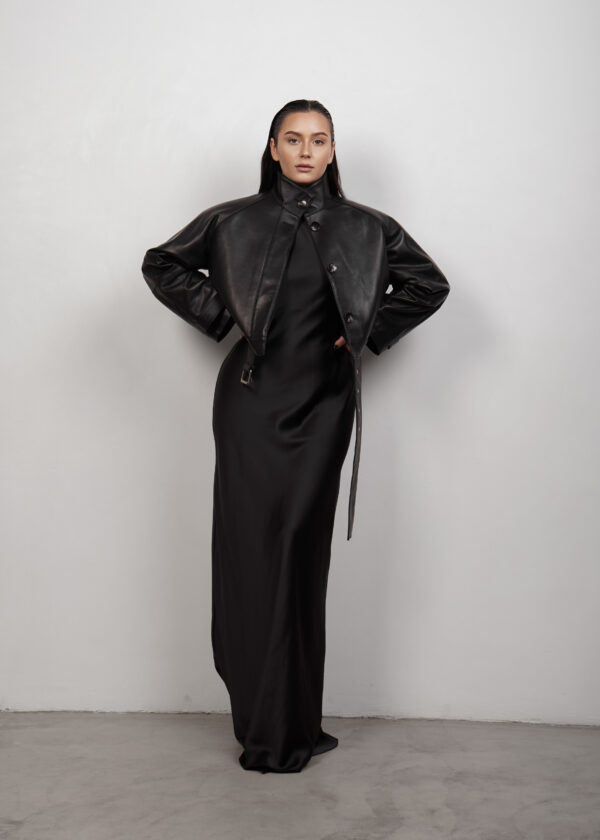 BUVAIA minimalistyczna prosta kurtka skórzana