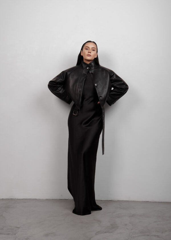 BUVAIA minimalistyczna prosta kurtka skórzana