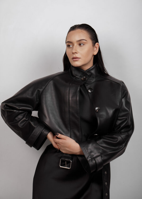 BUVAIA minimalistyczna prosta kurtka skórzana