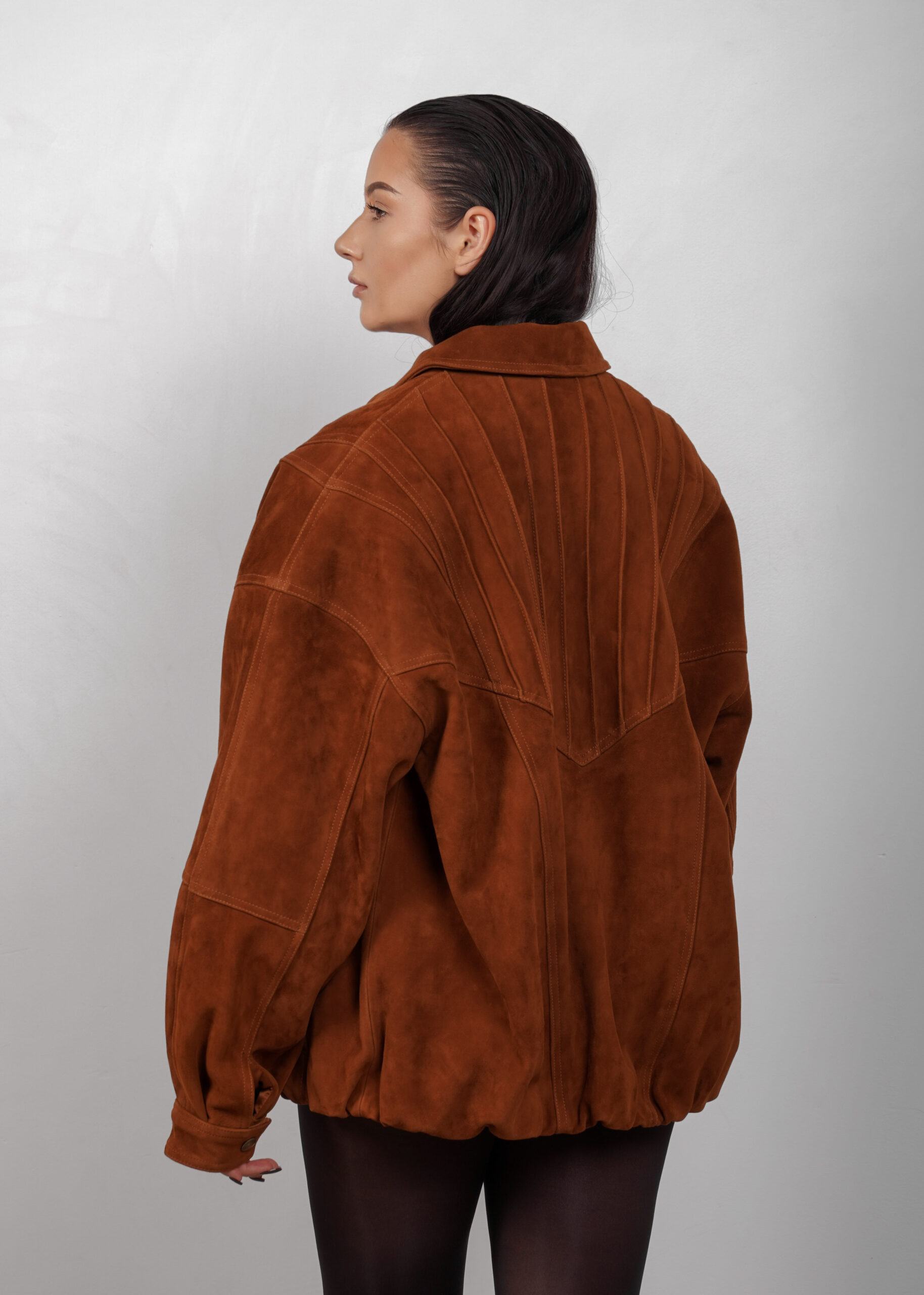 BUVAIA Kurtka skórzana ze skóry naturalnej o kroju retro